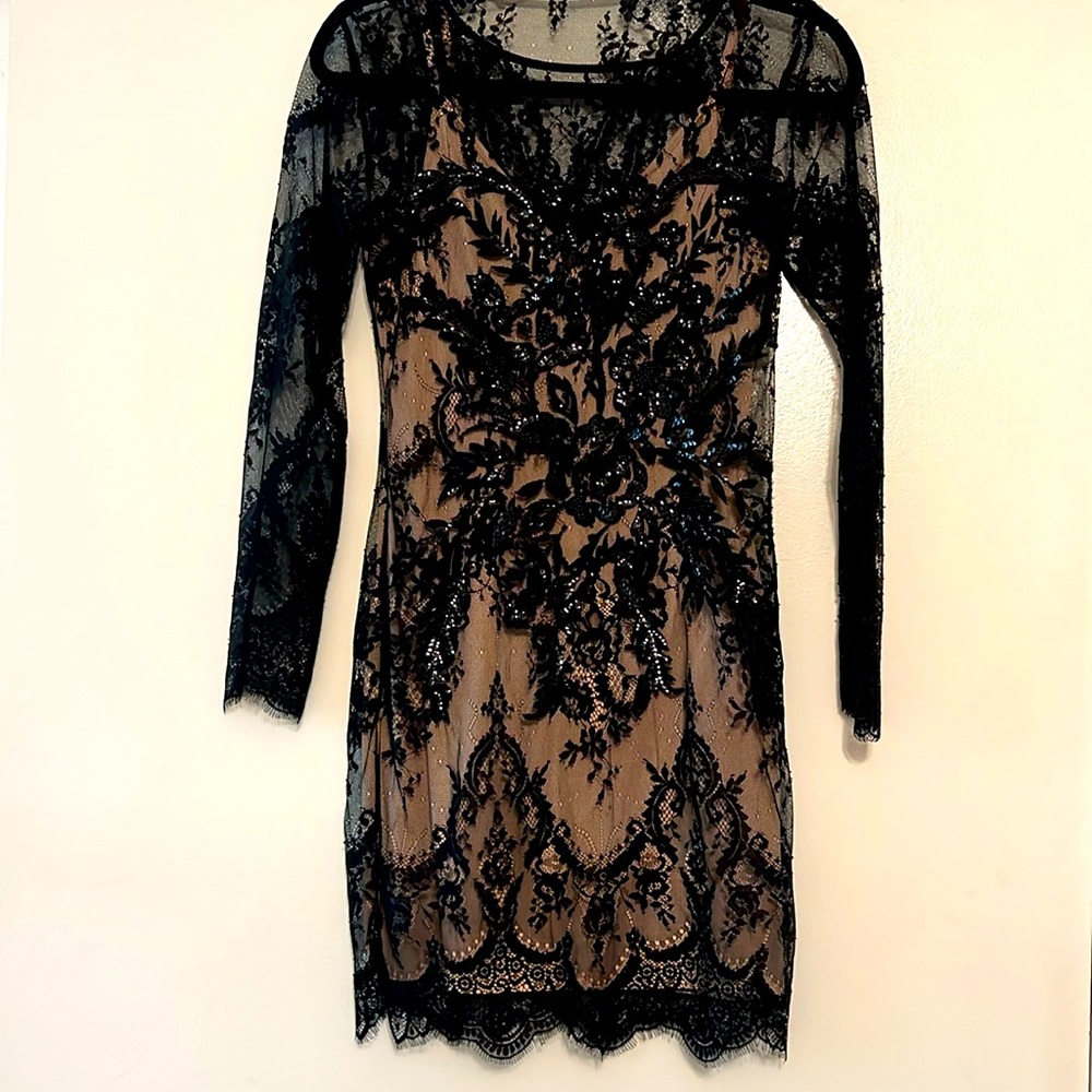 Express sequin beaded dress w/ lining